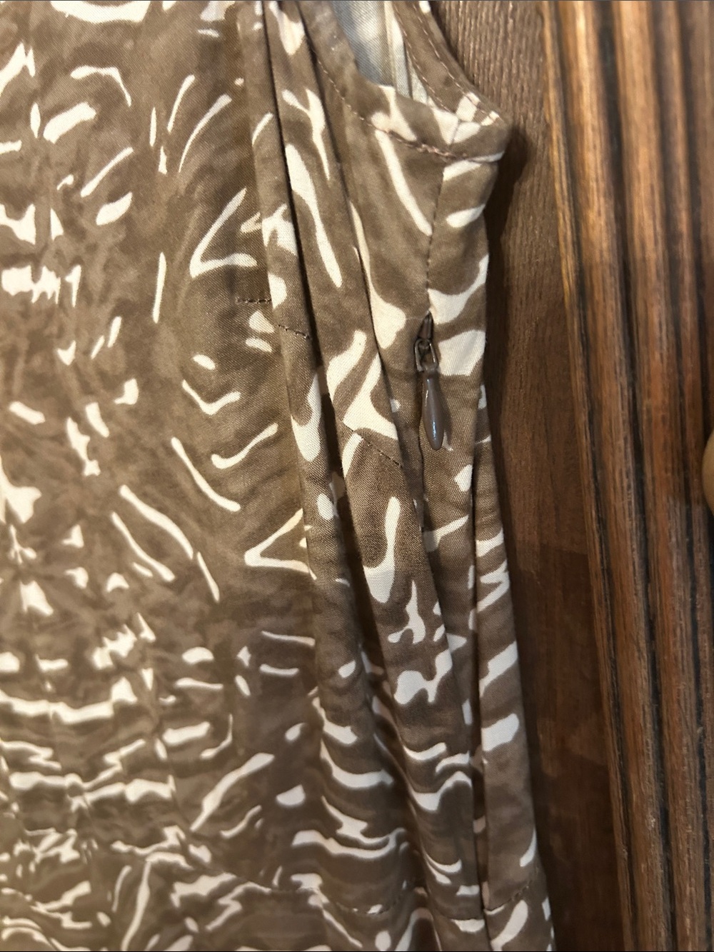 Sundance Brown & Cream fit and flare rayon Sleeveless Maxi Dress - Picture 4 of 5